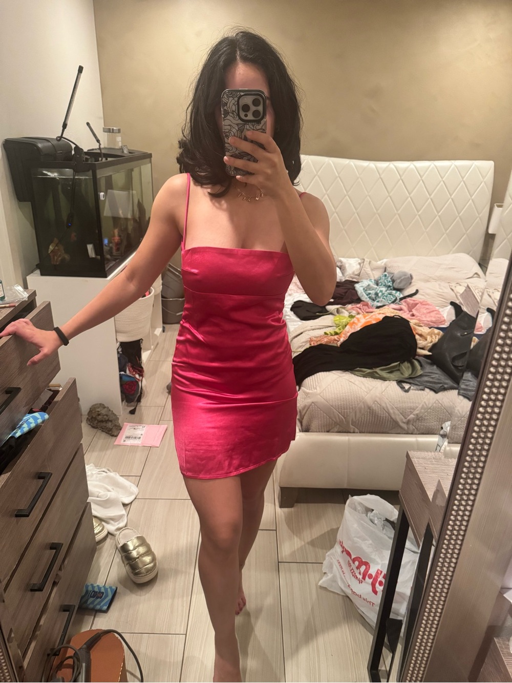 Sky To Moon Women’s Pink Satin Mini Dress